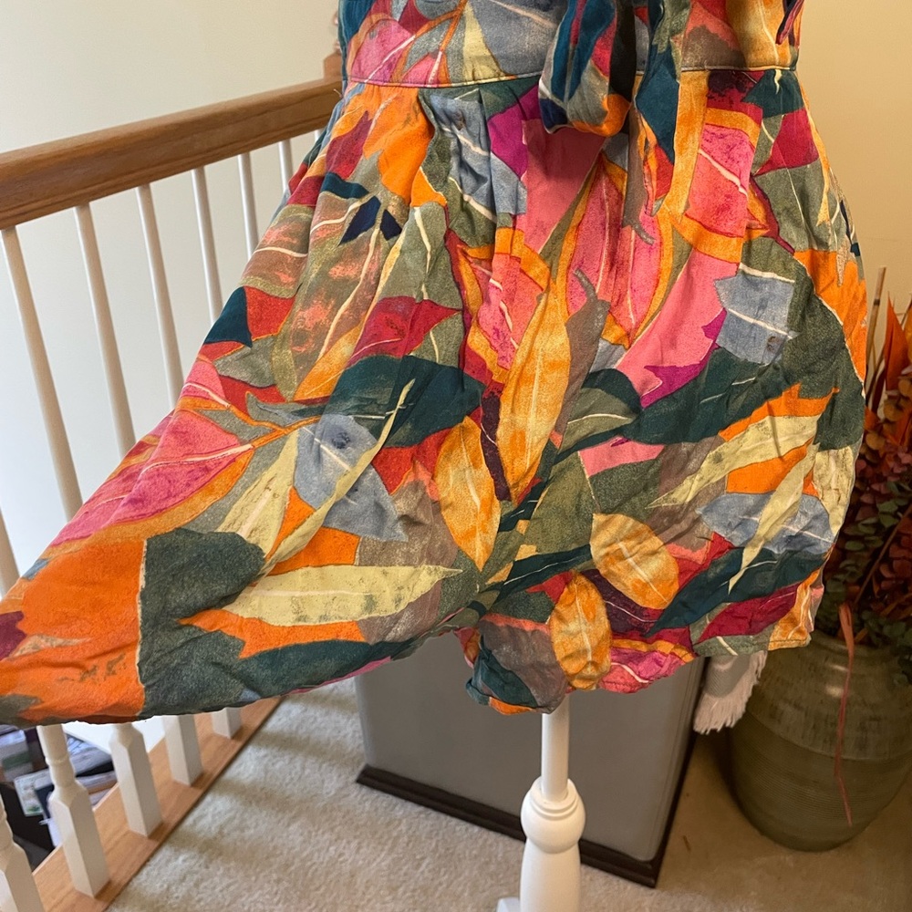 Blush Orange and Blue (floral) Spaghetti Strap Romper (EUC) - Picture 7 of 9